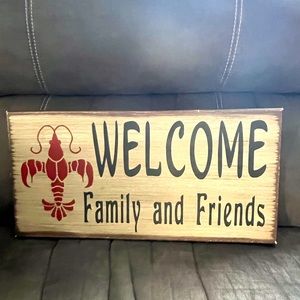 Crawfish/Lobster Welcome sign